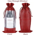 thumbnail image 3 of NAMZI Jute Wine Bags, 10pcs Burlap Wine Bottle Gift Bags 750ml with Sheer Window Drawstring Gift Bags for Wedding Festival Wine Tasting Party Favors 13.7*5.9 inch（Red）, 3 of 5
