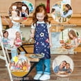 thumbnail image 6 of Blue Soccer Elements Pattern Kids Aprons for Girls and Boys,Adjustable Neck Strap Toddler Aprons for Kids Cooking Baking, 6 of 7