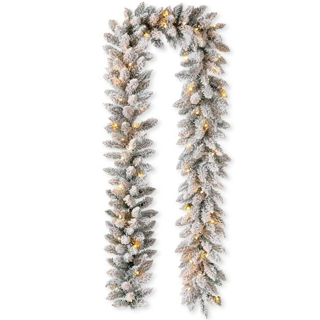 Wzzjkit Christmas Flocked Pines and Holly Decorative Vines