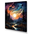 thumbnail image 2 of Designart "Moonlit River Through the Forest III" Landscapes Canvas Wall Art - Farmhouse Yellow Forest River Mountains Bedroom Canvas Wall Art, 2 of 6
