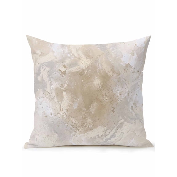 1 Pack Outdoor Throw Pillow, Beige Waterproof Pillow with Insert Included, Modern Minimalism Gradient Abstract Aesthetic Art Decorative Accent Cushion Sofa Pillows for Patio Porch, 18 x 18 In