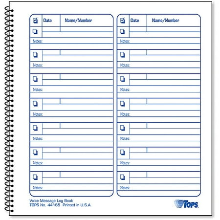 tops voice mail log books walmart com voice mail log book