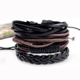 thumbnail image 6 of JUNWELL 4Pcs/set Men Boys Leather Bracelet Woven Bangles Vintage Male Birthday Gift Jewelry Wristband, 6 of 8