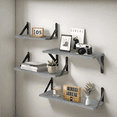 thumbnail image 2 of Repisas Flotantes Madera Modernas Estantes Baño Topon 4 Pzs Malubero Gris, 2 of 5