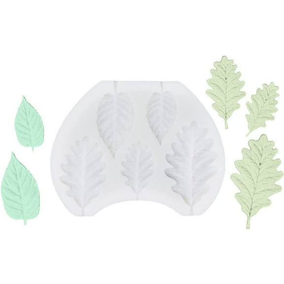 O'Creme Silicone Fondant Mold, Oak and Blackberry Leaves
