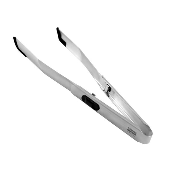 Kuhn Rikon SoftEdge Stainless Steel Locking Tweezer Tongs, 12-Inch, Black