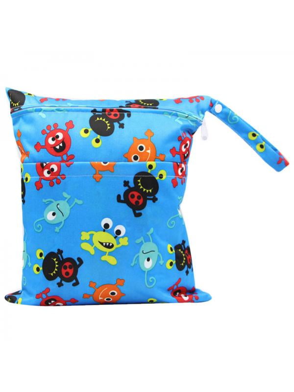 Baby Infant Waterproof Reusable Zip Wet Dry Bag Diaper Nappy Pouch Pocket Bag SE 