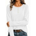 thumbnail image 6 of GUACER Henley Tops for Women Long Sleeve Lightweight Knit Shirts Crewneck Button Pullover Fall Casual Basics, 6 of 8