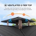 thumbnail image 4 of Sunjoy 12.5 x 12.5 ft. Hardtop Gazebo Outdoor Cedar Frame Wood Gazebo with Steel 2-Tier Hardtop Roof and Ceiling Hook, 4 of 9