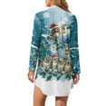 thumbnail image 2 of Yuyamidu Owl Pajama Nightgowns for Women Button Down Nightgown Long Sleeve Christmas Sleepwear Womens Nightshirt with Pockets Poinsettia Notch Collar Nightshirts Size 2XL, 2 of 7