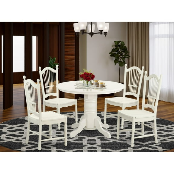 East West Furniture 5  PC  dinette  set  for  4-Dining  Table  and  4  Dining  Chairs