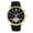 Black/Gold, variant on Heritor Automatic Arthur Semi-Skeleton Leather-Band Watch W/ Day/Date - Gold/Black