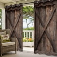 thumbnail image 5 of Outdoor Curtains for Patio Waterproof, Vintage Brown Windproof Pravicy Outside Porch Blackout Curtain, Retro Country Wooden Farmhouse Sun Blocking Grommets Curtains for Cabana Gazebo 54"x108", 5 of 9