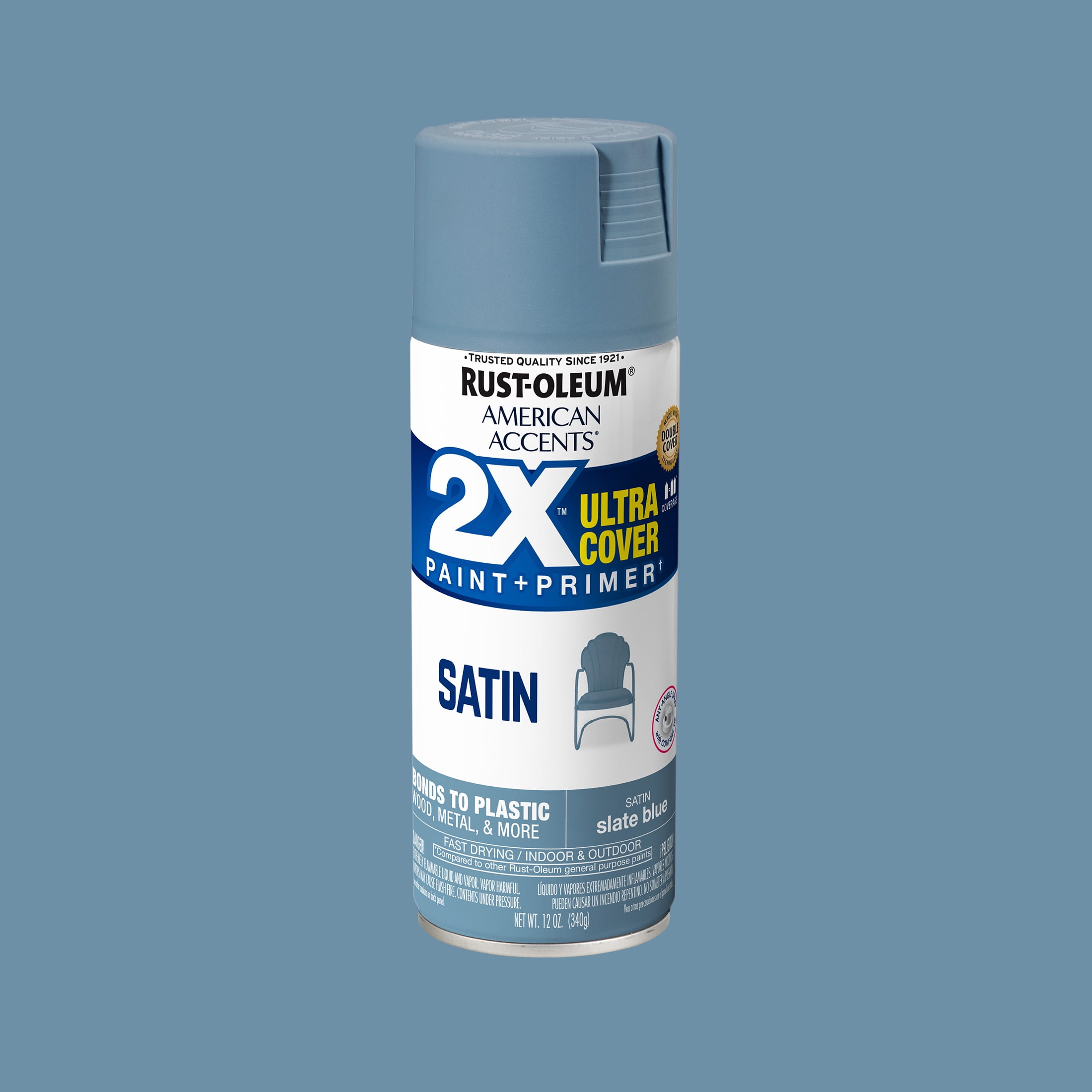 (2 pack) Rust-Oleum 354731 American Accents 2X Ultra Cover Black Flat 12 oz Spray Paint, 1 Piece 1 Pack