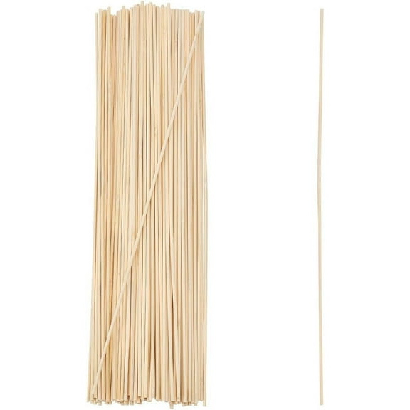100Pcs Round Wood Sticks 15.7 inch Long Unfinished Wooden Strips 3m Round Dowels Strips Wooden Dowel Rod Natural Wood Sticks Model Accessories for Building Model DIY Craft Supplies colorful