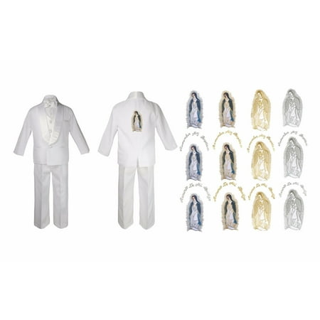 

New Born Baby Boy Christening Baptism White Suit Maria On Back Sm-7