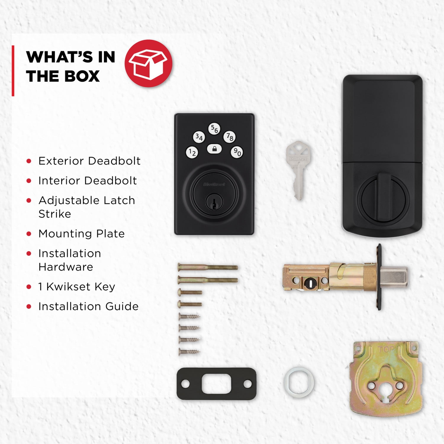 Kwikset Powerbolt 240 Matte Black 5-Button Keypad Contemporary Electronic Deadbolt Door Lock