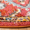 thumbnail image 3 of SAFAVIEH Madison Elinor Traditional Distressed Area Rug, Orange/Light Blue, 6'7" x 6'7" Round, 3 of 8