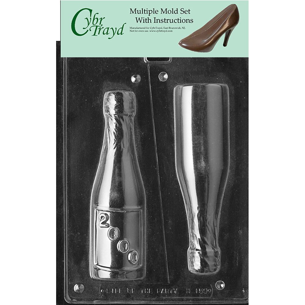 Champagne Bottle Chocolate Candy Mold with Exclusive Cybrtrayd