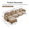 thumbnail image 3 of HUTWIFE 140" L-Shape Solid Print Chenille Modular and Deep Seat Sectional Sofas with Movable Ottoman, Beige, 3 of 7