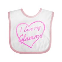 Inktastic I Love My Glamma in Pink Chalk Heart Boys or Girls Baby Bib
