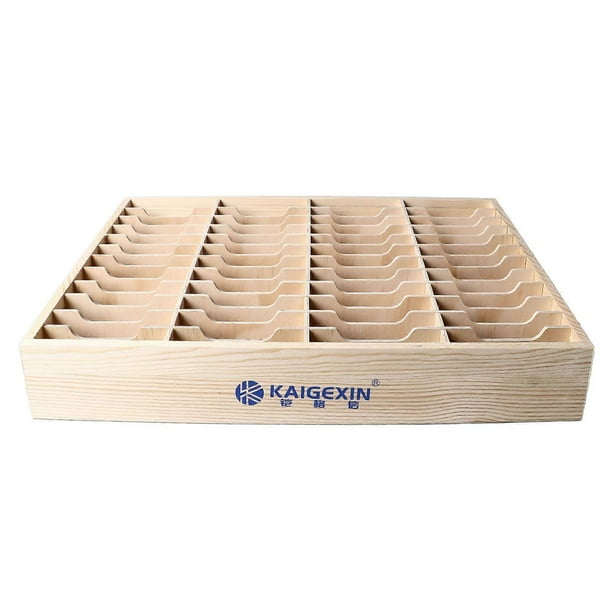 48 Compartments Cell Phone Storage Box Wooden Tabletop Holder for Home Classroom