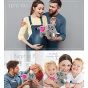 DolliBu Happy Mother's Day Super Soft Plush Standing Elephant - Cute Stuffed Animal Present With Pink Heart Message for Best Mommy, Grandma, Wife, Daughter - Cute Safari Life Plush Toy Gift - 7.5 Inch