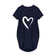 thumbnail image 5 of Puntoco Vestido De Manga Corta Con Cuello En V, Vestido Casual Suelto Con Estampado De Amor Para Mujer Azul Marino Xl, 5 of 5