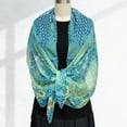 thumbnail image 5 of Wrapables Lightweight Vibrant Spring Chiffon Scarf, Peacock Blue, 5 of 6
