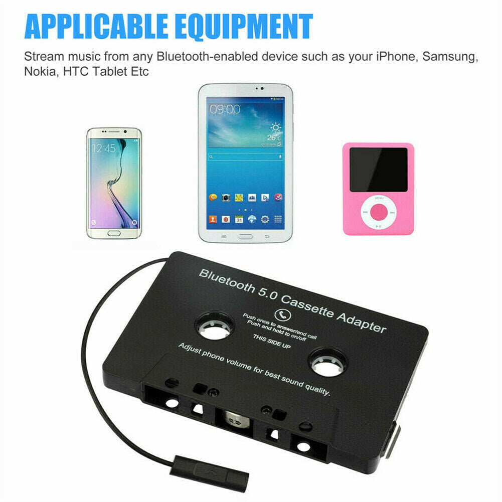 EEllAI-Adaptateur de cassette audio stéréo pour voiture, lecteur de  cassette Bluetooth 5.0, compatible avec mx