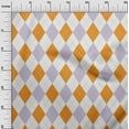thumbnail image 3 of oneOone Georgette Viscose Orange Fabric Check Argyle Dress Material Fabric Print Fabric By The Yard 42 Inch Wide, 3 of 5