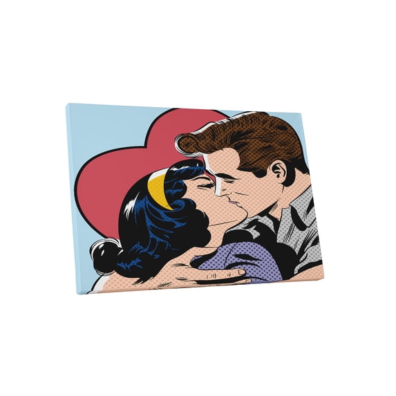 Pingo World 1218PXU7WT4 "Pop 'Kissing Couple'" Gallery Wrapped Canvas Art, 20" x 30", Variable