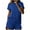 Blue, variant on FAIWAD Womens Pajama Sets Ribbed Knit Lounge Sets Short Sleeve Tops and Ruffle Shorts 2 Piece Loungewear S-2XL