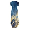 thumbnail image 4 of Dark Royal Blue Ladies Crew Neck Dresses Brunch Dresses for Women Spaghetti Strap Short Sleeve Marble Graphic Loose Fit Maxi Long Fall Summer Dresses 2025 Clothing Fashion S, 4 of 4