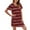 Wine Red, variant on Women's Nightgown Striped T-shirt Round Neck Pajamas Plus Size Loungewear