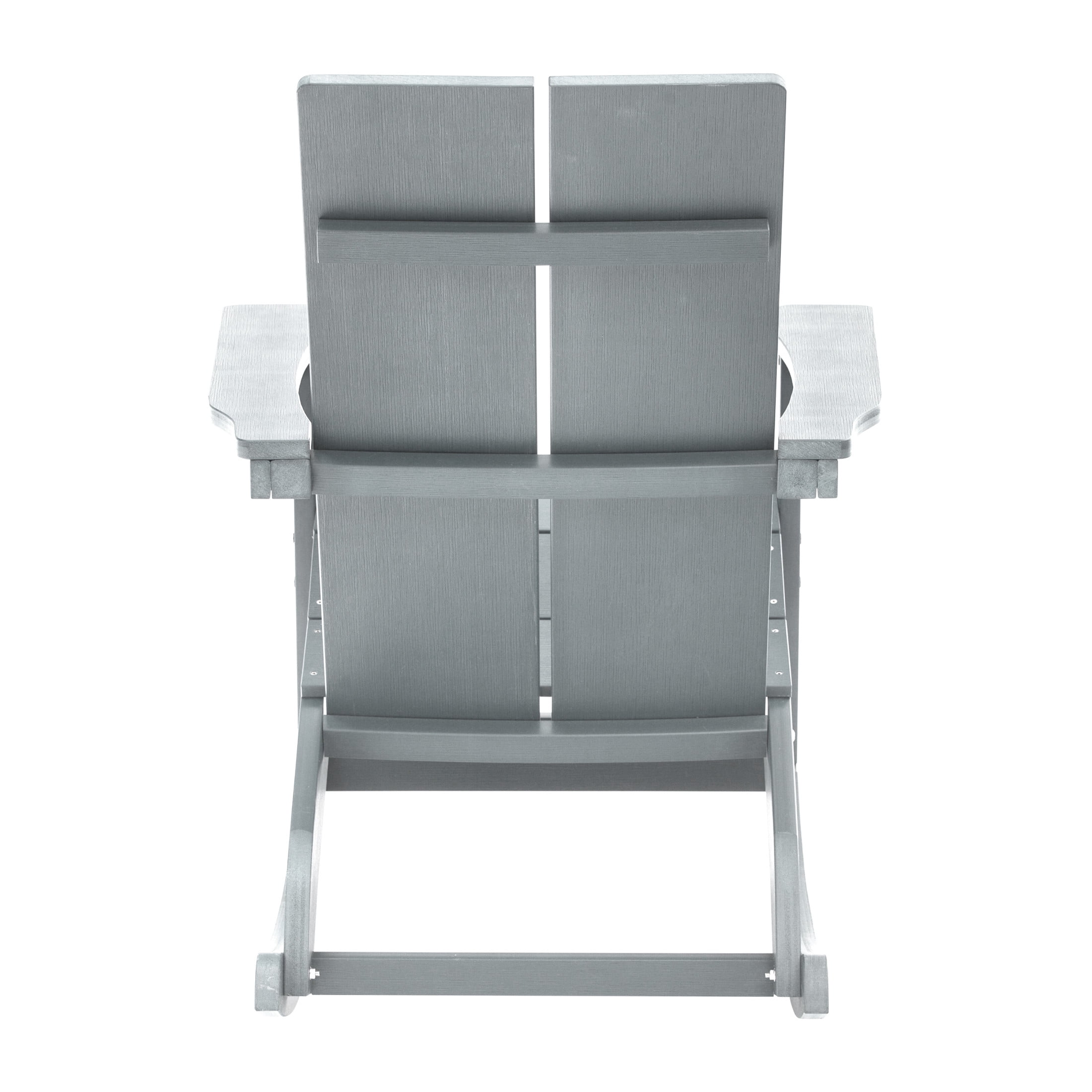 Flash Furniture Finn Poly Resin Rocking Adirondack Chair - Gray