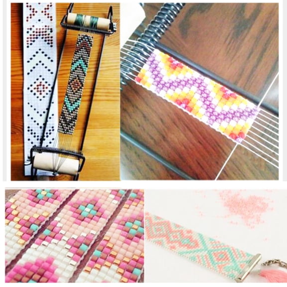 LYUMO Bracelets Knitting Machine, DIY Knitting Machine,Wood&Stainless Steel Weaving Beading Set for Jewelry Bracelets DIY Handmade Knitting Machine