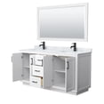 thumbnail image 3 of Wyndham Collection Miranda 66" Metal Double Bathroom Vanity in White/Black, 3 of 7