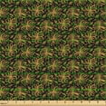thumbnail image 2 of Ambesonne Floral Fabric by the Yard Upholstery, Repeating Retro Flowers Art, 5 Yards, Camel Charcoal Grey, 2 of 5