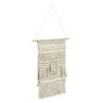thumbnail image 2 of Demdaco Macrame Fringe Cream Braid 24.5 x 20 Cotton and Wood Decorative Wall Art, 2 of 3