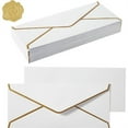 thumbnail image 4 of An Envelope Business Envelopes With V Gold Border #10 Envelope Made of 150Gsm Paper Standard Envelopes With Gold Stickers for Checks Letter Mailing, 4 of 4