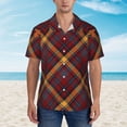 thumbnail image 2 of Fuzoiu Buffalo Check Plaid Print Hawaiian Shirt for Men, Summer Beach Casual Short Sleeve Button Down Shirts, Men’s Beach Summer Shirts with Pocket,X-Large, 2 of 7