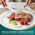 thumbnail image 5 of vancasso 30 Piece Silverware Sets , Stainless Steel Knife and Fork for 5，Silver Round handle, 5 of 7