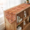 thumbnail image 4 of Boho Orange Table Runner Linen Burlap Table Runner 108 Inches Long Country Style Bohemian Floral Retro Tribal Dresser Scarves for Kitchen Island Coffee Dining Party Wedding Holiday Decor 13"x108", 4 of 8