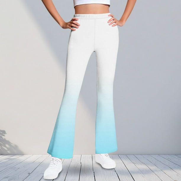 Pantalones largos con estampado para niñas, forrados de vellón para mayor calidez, pantalones largos casuales, leggings ligeramente acampanados, traje para niñas de 5 a 16 años.