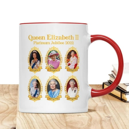 

Ksruee Queen Elizabeth Commemorative Cups Commemoration Of The Queen Of Great Britain 350ml Ceramic Mugs Queen Elizabeth Ornament Coffee Mug for Keepsake Gift Jubilee Gifts safety