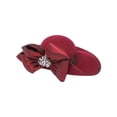 thumbnail image 1 of Womens Floppy Curved Hat w/ Giant Bow - Burgundy, 1 of 1