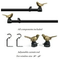 thumbnail image 5 of MERIVILLE 1" Single Curtain Rod Set, Adjustable 28-48 Inches, Bird Finials, Renaissance Gold, 5 of 5