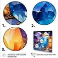 Designart "Blue Core in Gold Crystal Stone II" Landscapes Framed Wall
