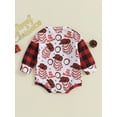 thumbnail image 4 of Wassery Baby Girls Sweatshirt Romper 3M 6M 12M 18M Infant Girl Christmas Outfits Plaid Print Patchwork Long Sleeve Bodysuits Newborn Cute Clothes, 4 of 8